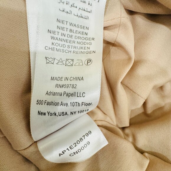 ADRIANNA PAPELL Gold Maxi Glitter Knit Lined Formal Gown Women SZ 14 Champagne - Picture 11 of 15